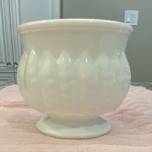 Vintage Milk Glass Pedestal Bowl or Planter